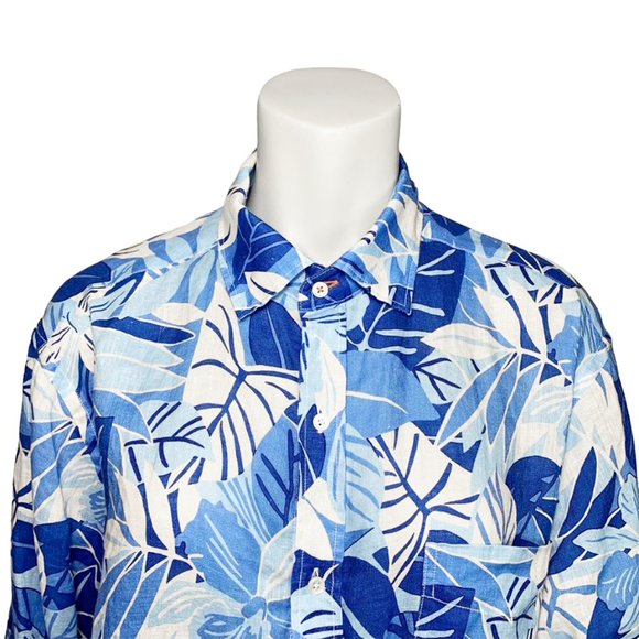 *SOLD*  J. MCLAUGHLIN Gramercy Classic Fit Linen Button Down Shirt in Tropica - Picture 5 of 7